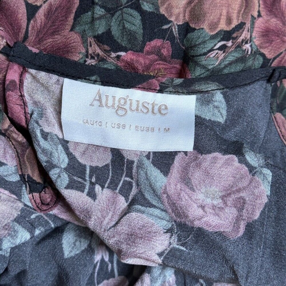 Auguste The Label Dress US 6 Womens Black Cami Slip Midi Floral - Picture 6 of 8